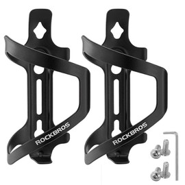 ROCKBROS Bike Water Bottle Holder Cage Aluminum Alloy Bicycle Water Bottle Cage Brackets Bike Cup Holder for Road Mountain Bikes Black