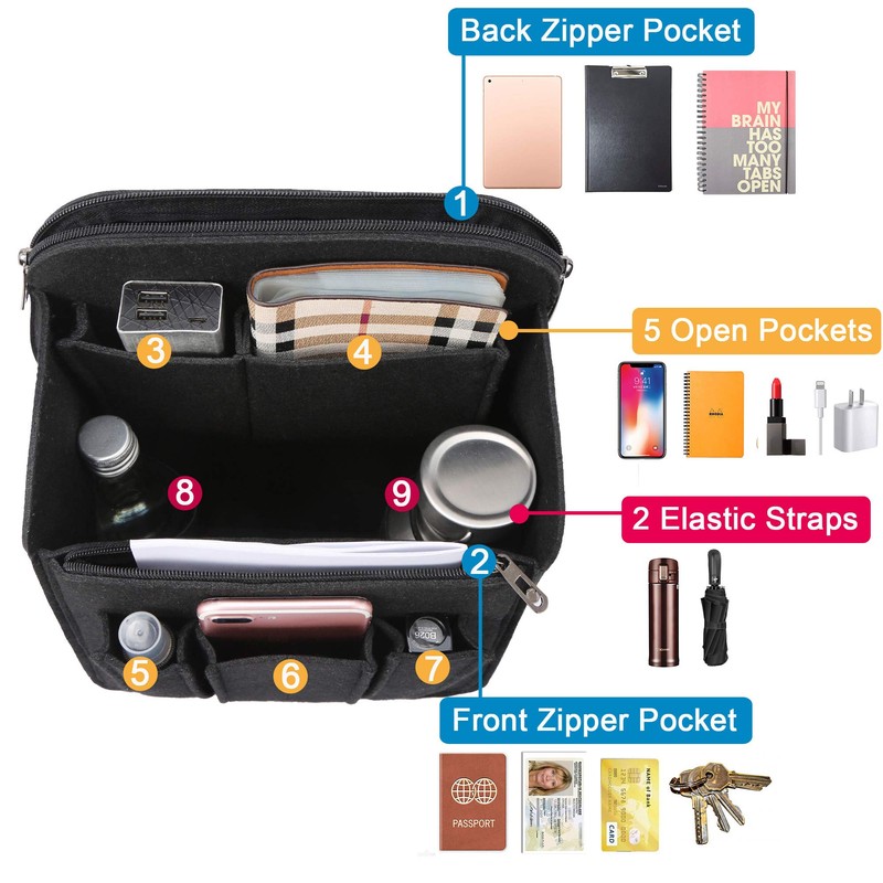 Yoillione Felt Backpack Organizer Insert for Women and Men, Large