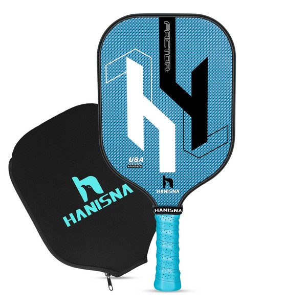 HANISNA Factor Pickleball Paddle, USAPA Approved Carbon Fiber Pickleball Paddles with Enhance PP Honeycomb Core, Ultra Cushion Pickleball Rackets Grip, Lightweight, Grit Face, Gift Box & Paddle Cover
