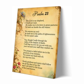 Christian Wall Decor, Psalm 23 Wall Art, Bible Verses Wall Decor, Bible Verse Christian Prayer Room Office Church Decor 12W x 16L Wood Framed