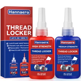 Thread Lock Blue and Red, Threadlocker Medium and High Strength, Thread Locker for Nuts, Bolts, Fasteners and Metals, Against Losening and Leakage (50 mlx2)