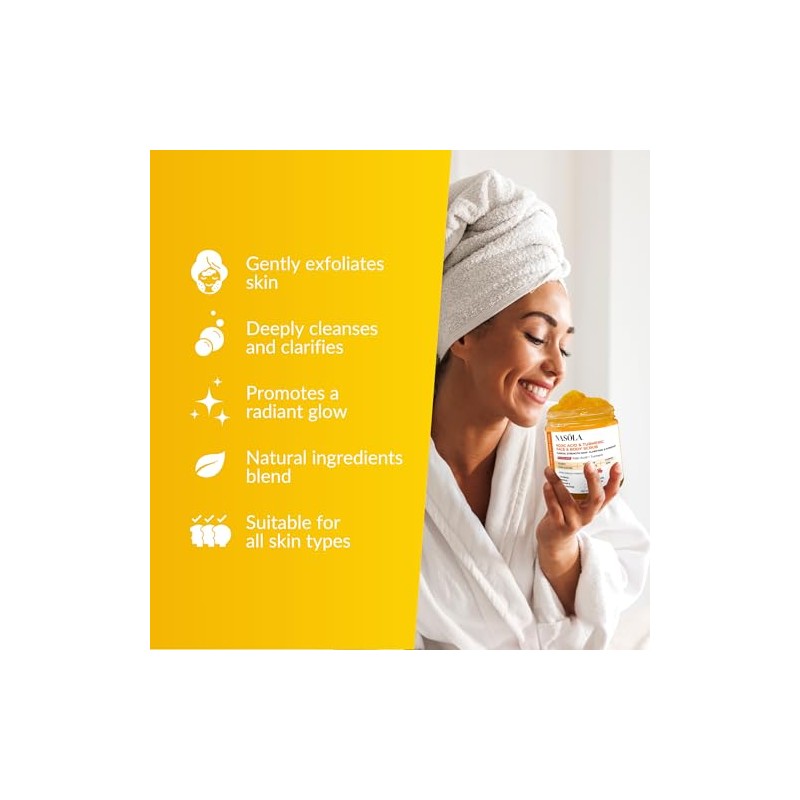 Nasola Exfoliante Facial Y Corporal De Cúrcuma Y Ácido Kójico