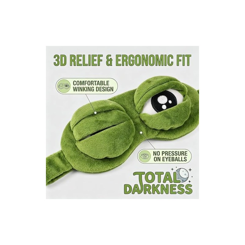 3D Cute Frog Sleep Eye Mask, Funny Cute Frog Eye