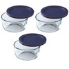 Pyrex 7200 2-Cup Glass Bowl & 7200-PC Dark Blue Lid