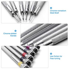 VAKOGAL VAKOGAL Premium 6PCS Micro Precision Screwdriver Set, 0.8-1.6mm, Extra Replacement Blades for Watch, Eyeglasses, Jewelry, Electronics Repair