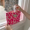 lurora2021 Cosmetic Bag with Pink Leopard Print Canvas Makeup Bags