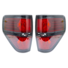 MiKaFex Tail Light Compatible With Ford F150 F-150 2009 2010 2011 2012 2013 2014 Passenger and Driver Side Smoked Taillights Replaces BL3Z13404AB