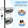 Corner Shower Caddy Tension Pole, Adjustable No-Drill Widen Shelves