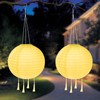 HOTUT Solar Lights Outdoor Garden, 2 Pack 10in Hanging Solar