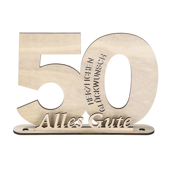 Xespis 2024 Holz-Schild Gästebuch, 50 Geldgeschenke Geburtstag, Holzschild Gästebuch mit