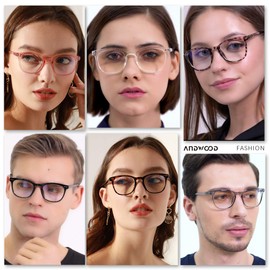 ANDWOOD Blue Light Blocking Glasses Women Men Computer Small Face Frame Bluelight Blocker Teens Square Frame 2 Pack Black Tortoise