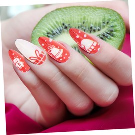 FOMIYES Nail Kit Christmas Special 288pcs Full Cover False Nails Sturdy Abs Material for Diy Nail Art at Home