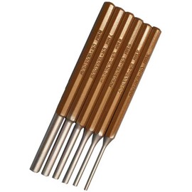 SW-Stahl 82630L Pin Punch Set, 3-8 mm, 6 Pieces, Chrome Vanadium Steel, 130 mm Length, Professional Tools, Car Repair Tools, Set for Pin Punch