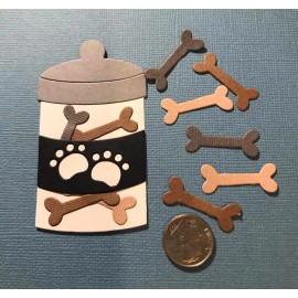 HANDMADE Die Cut / 1 Dog Treat Set  Scrapbook / Card Embellishment
