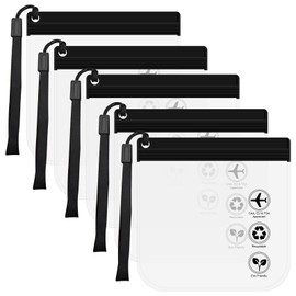 5 Pcs Clear Travel Toiletry Bags 20x20cm TSA Approved Liquid Bags Portable Clear Travel Bags for Carry on Travel Essentials