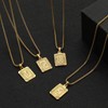 VANGETIMI Gold Initial Letter I Pendant Necklace Stainless Steel Square