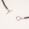 GAVU Toggle Clasp Bronzite Necklace for Men Women, Crystal Beaded