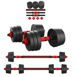 PERPETUAL Dumbbells Barbell Set with Connecting Rod 10kg/22Lb - Adjustable Dumbbells, Training Set for Men and Women. Body Workout Home Gym (10kg/22Lb)