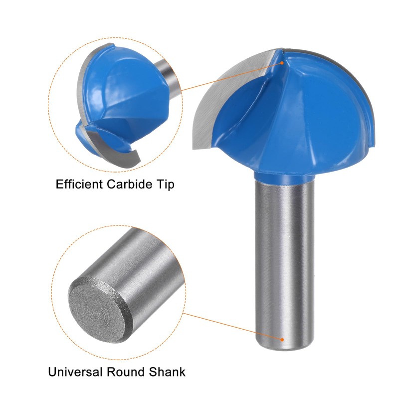 sourcing map Router Bit Core Box 1/2 Shank 1-1/2 Inch