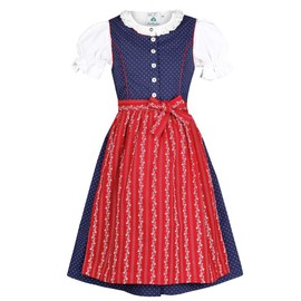 Isar-Trachten Girls' Children’s Dirndl with Blouse Navy, Blue (Navy Blue) - 152