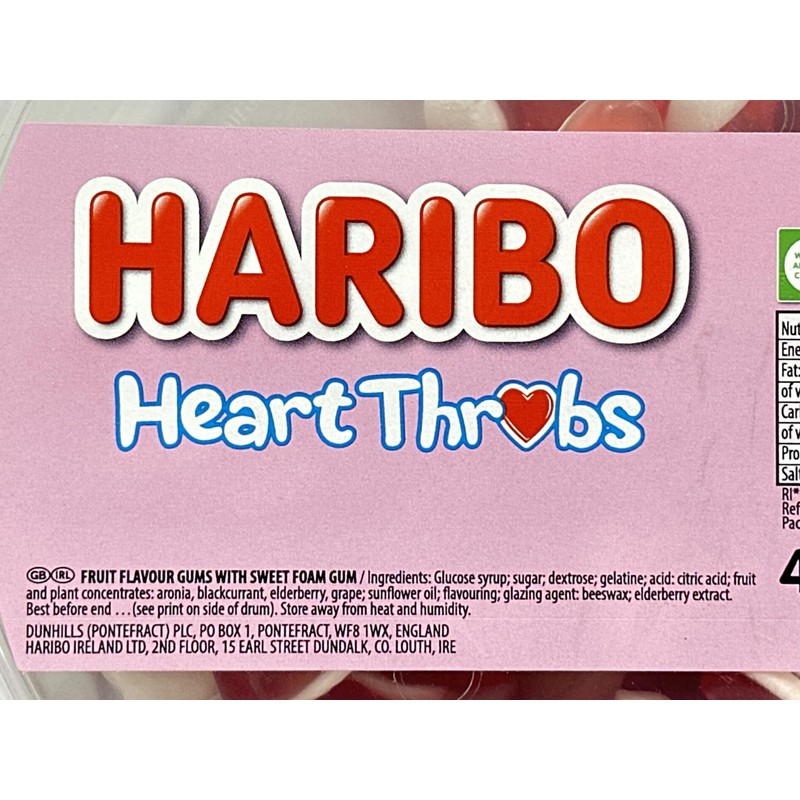 Haribo Heart Throbs 150pcs 480g Tub (Pack of 1