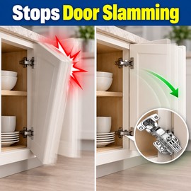 10PCS Stainless Steel Soft Close Cabinet Door Hinges with Screws – Hydraulic Concealed Hinges for Kitchen Cabinets & Wardrobes