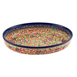 Polish Pottery Market Au Gratin Oval Baking Dish – 12" x 8 ½" x 2 ½" – Handmade Stoneware by Zaklady Boleslawiec
