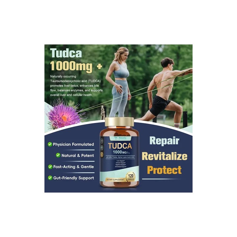 Totaria Tudca 1000mg + Cardo Mariano Con 120 Caps Hecho