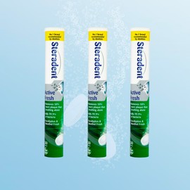 Pheleam 3 Pack Active Fresh Denture Cleaning Tablets - 90 Tablets, Denture Bath, False Teeth Cleaner, Retainer, Denture & Mouth Guard Sterilising Tablets, Multipack Bundle for Fresh Hygiene and Stain Removal