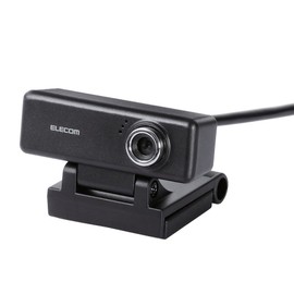 Elecom UCAM-C520FBBK Webcam, 2 Megapixels, HD 720p, 30 FPS, Built-in Microphone, High-Definition Glass Lens, Cable Length: 4.9 ft. (1.5 m), Black