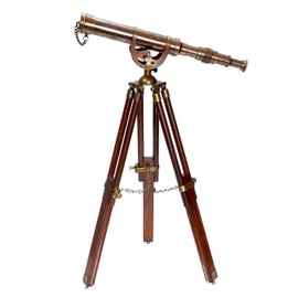 Decorative Brass Harbor Master Spyglass Telescope on Tripod – Vintage Maritime Nautical Scope for Table Office Home Decor & Collectible Navigation Gift