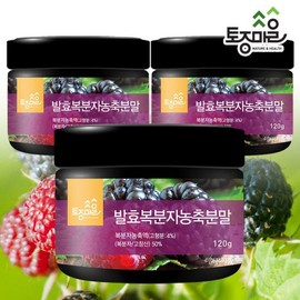 Tojong Maeul 발효복분자농축분말 120g X 3통_고창복분자_복분자분말_복분자가루 Fermented Bokbunja Concentrated Powder 120g X 3 Containers_Gochang Bokbunja_Bokbunja Powder_Bokbunja Flour