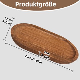 Huotflame Wooden Tray - Decorative Tray for Bathroom Organiser & Dressing Table Organiser - Natural Wooden Tray for Home Hotel Restaurant (Oval)