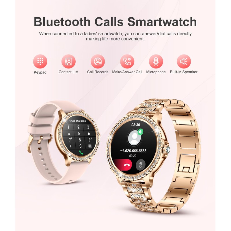 LIGE Smart Watch for Women Answer Make Calls,1.32" Diamond Fitness