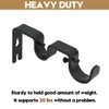 AddGrace 2 PCS Double Curtain Rod Bracket Heavy Duty Vintage