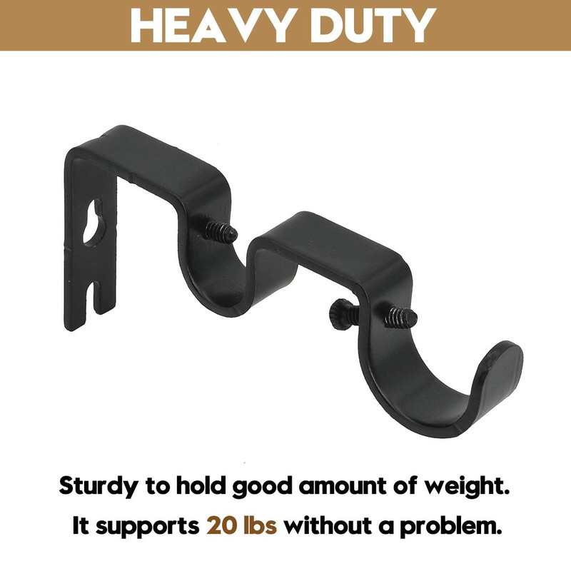 AddGrace 2 PCS Double Curtain Rod Bracket Heavy Duty Vintage