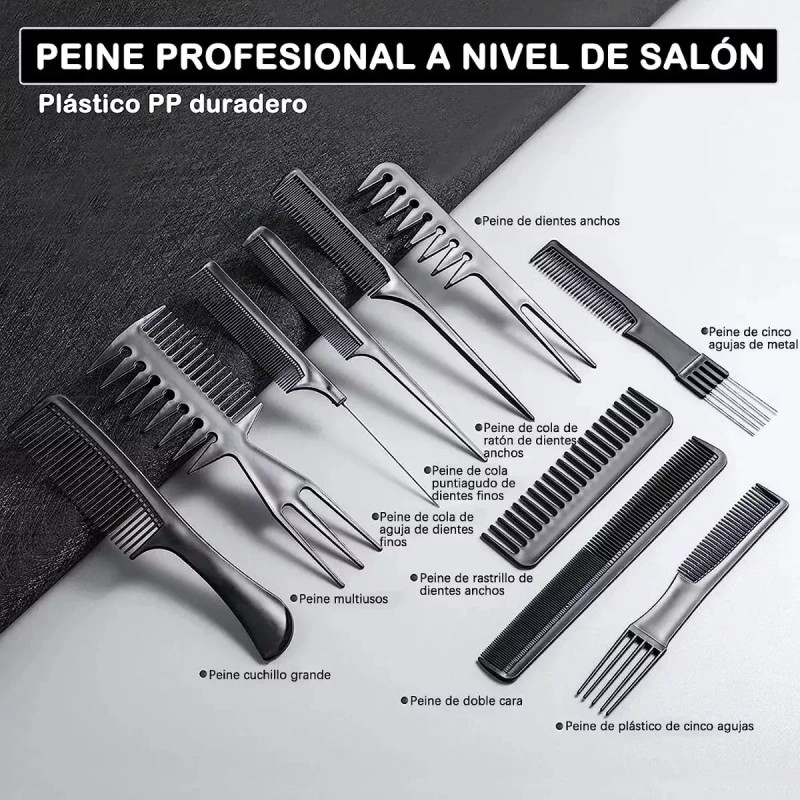 Universo en Linea 20 Kit Peluquería Peine Conjunto Profesional Y