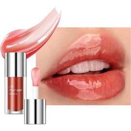 Aceite Labial, Brillo Labial Voluminizador, Cuidado de Los Labios,3# | Brillo labial con ácido hialurónico y colágeno vegano para unos labios sanos y 