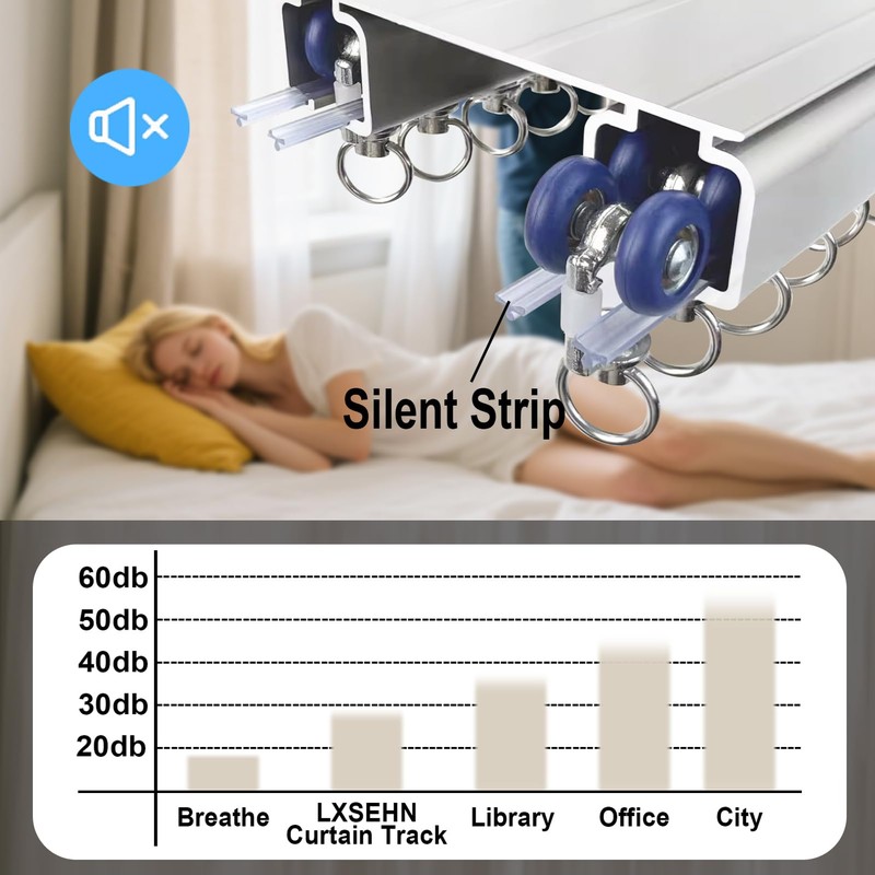 Silent Double Row Ceiling Curtain Track, Heavy-Duty Curtain Double Track