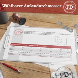 PD® Large Body Washers M4 x 20 (Mudguard Washers) | High-Quality A2 V2A Stainless Steel Washers | Rustproof Stainless Steel Washers with Extra Large Outer Diameter | Pack of 50