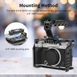 Nitze NATO Rail with 3/8” Screw with Removable ARRI Locating Pins - N49-D3/8