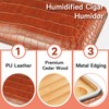 Cigar Travel Case Leather Cigar Humidor Cedar Wood Lining, 4-