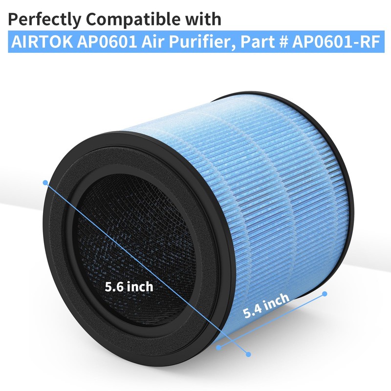 GoKBNY 4-Pack AP0601 True HEPA Replacement Filter Compatible with AIRTOK