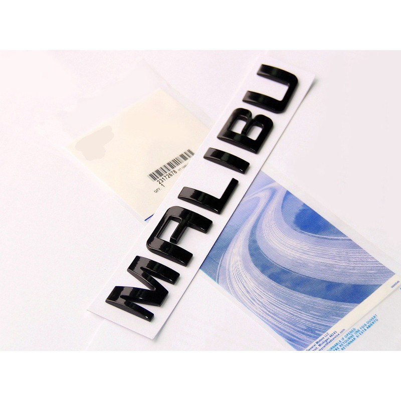 Yoaoo 2Pack OEM Black Malibu Nameplate Letter Emblem Badge Glossy