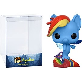 Rainbow D a s h Sea Pony: P o p ! My Little Pony Vinyl Figurine Bundle with 1 Compatible 'ToysDiva' Graphic Protector (012-21641 - B)