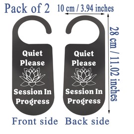 CENWA 2 Pcs Do Not Disturb Door Hanger Sign Quiet Please Session In Progress Sign for Office Home (Quiet Please Session)