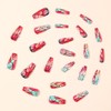 Medium Length Press on Nails Ballet Shaped Fake Nails Red,