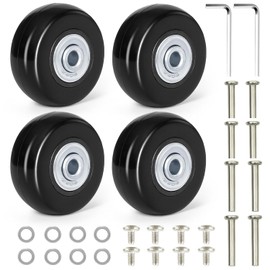Pack of 4 Luggage Replacement Wheels Rubber Replacement Wheels Suitcase Replacement Wheels Luggage Case Wheel Rubber Swivel Castors Suitcase Wheels Replacement Wheels Universal Luggage Replacement Wheels for Suitcase Luggage (50 mm x 18 mm)