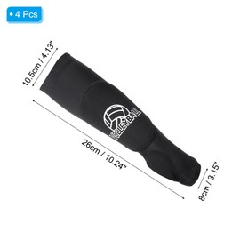 PATIKIL Volleyball Arm Sleeve, 4 Pcs Passing Forearm Sleeve with Protection Pads Thumbhole Arm Guard for Youth Men Women, Black