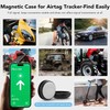 Magnetic AirTag Case, Waterproof TPU Protective Holder with Adhesive Metal